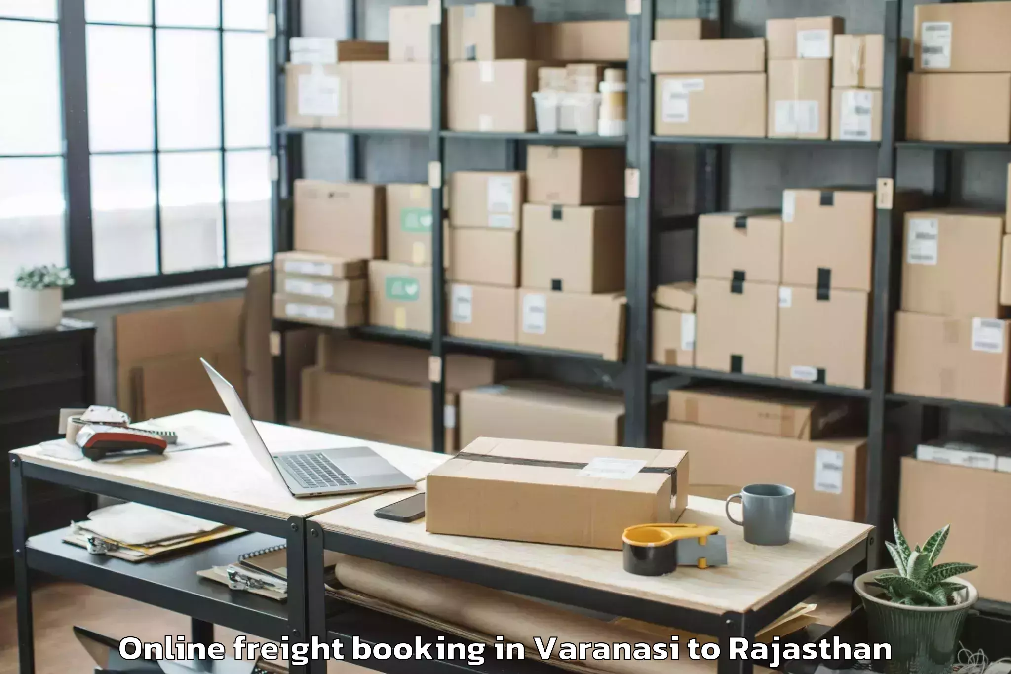 Trusted Varanasi to Karauli Online Freight Booking